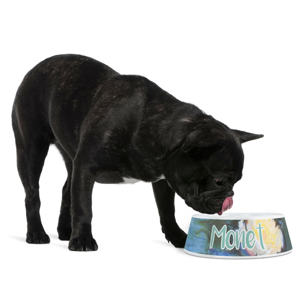 Water Lilies #2 Plastic Pet Bowls - Medium - LIFESTYLE