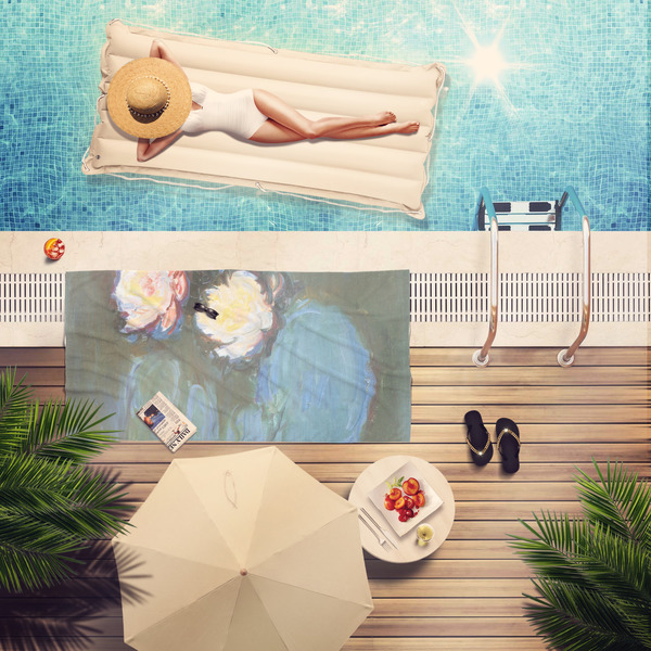 Water Lilies #2 Pool Towel Lifestyle