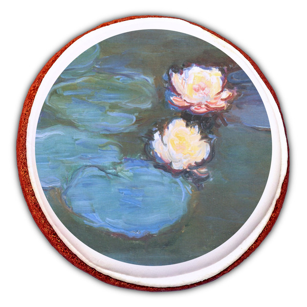 Water Lilies #2 Printed Icing Circle - Large - On Cookie