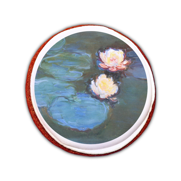 Water Lilies #2 Printed Icing Circle - Small - On Cookie