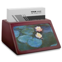 Water Lilies #2 Red Mahogany Business Card Holder