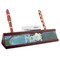 Water Lilies #2 Red Mahogany Nameplates with Business Card Holder - Angle