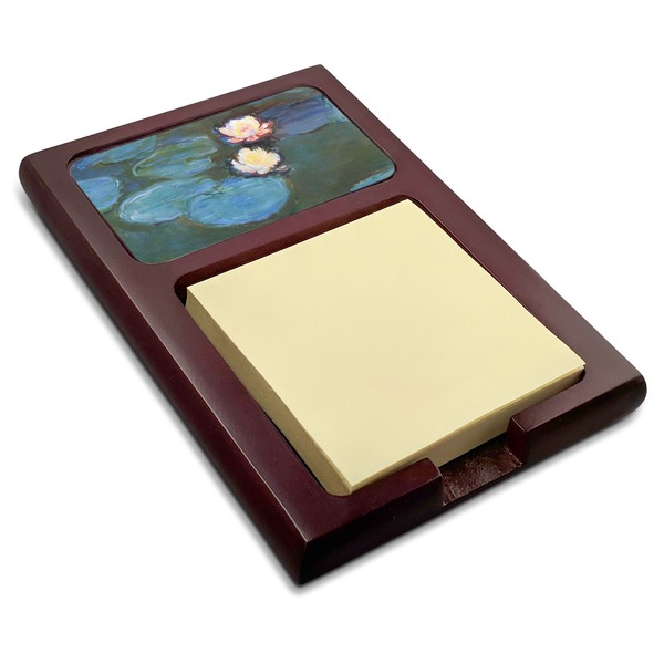 Custom Water Lilies #2 Red Mahogany Sticky Note Holder