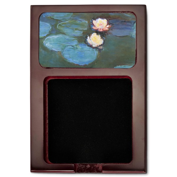 Water Lilies #2 Red Mahogany Sticky Note Holder - Flat