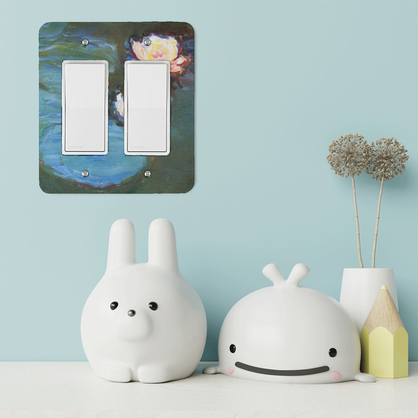 Water Lilies #2 Rocker Light Switch Covers - Double - IN CONTEXT