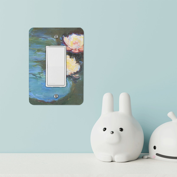 Water Lilies #2 Rocker Light Switch Covers - Single - IN CONTEXT