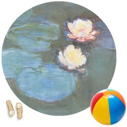 Water Lilies #2 Round Beach Towel
