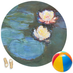 Water Lilies #2 Round Beach Towel