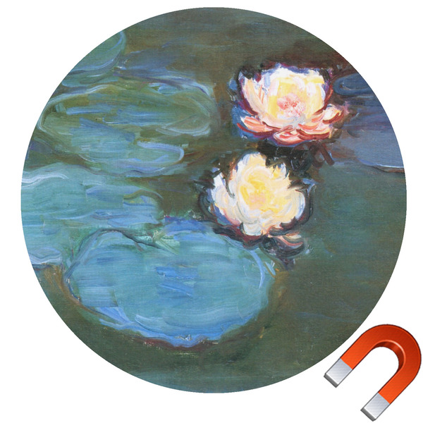 Custom Water Lilies #2 Round Car Magnet - 10"