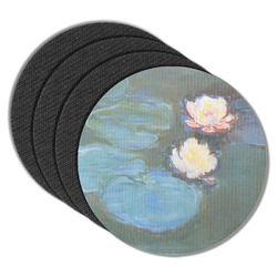 Water Lilies #2 Round Rubber Backed Coasters - Set of 4