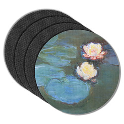 Water Lilies #2 Round Rubber Backed Coasters - Set of 4