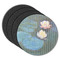 Water Lilies #2 Round Rubber Backed Coasters - Set of 4