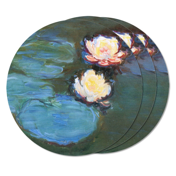 Water Lilies #2 Round Fridge Magnet - THREE