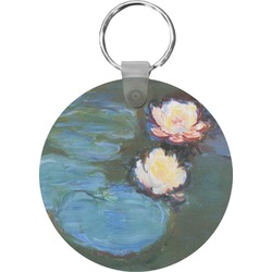 Water Lilies #2 Round Plastic Keychain