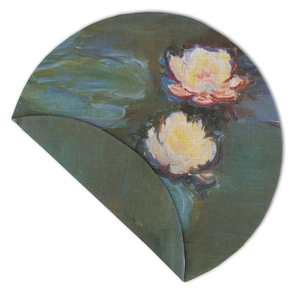 Water Lilies #2 Round Linen Placemats - Front (folded corner double sided)