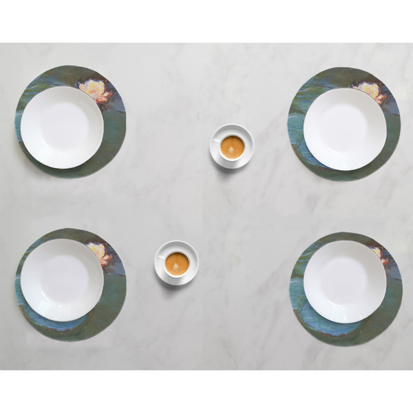 Water Lilies #2 Round Linen Placemats - LIFESTYLE (set of 4)