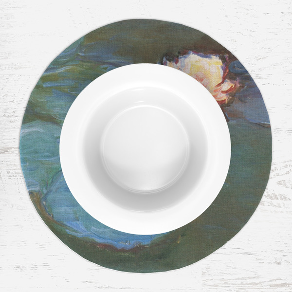 Water Lilies #2 Round Linen Placemats - LIFESTYLE (single)