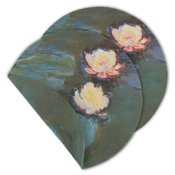 Water Lilies #2 Round Linen Placemat - Double Sided