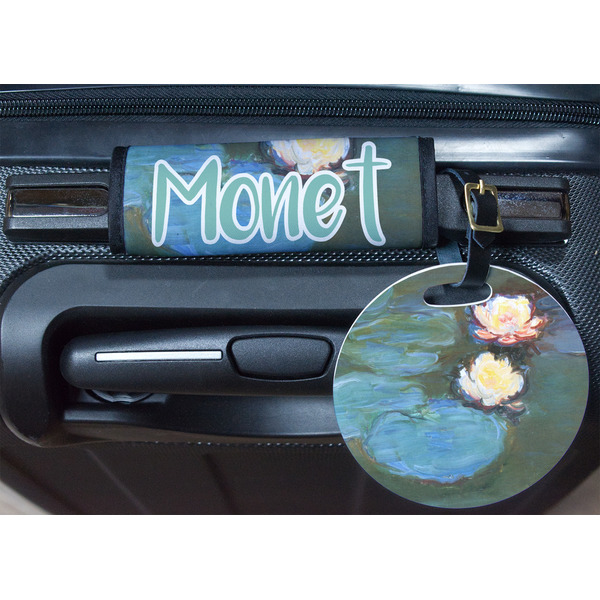 Water Lilies #2 Round Luggage Tag & Handle Wrap - In Context