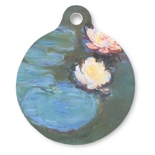 Custom Water Lilies #2 Round Pet ID Tag - Large