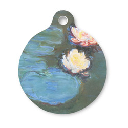Water Lilies #2 Round Pet ID Tag - Small