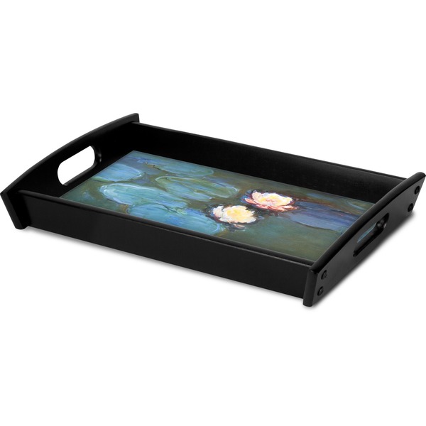 Water Lilies #2 Serving Tray Black - Corner