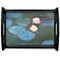 Water Lilies #2 Black Wooden Tray - Large