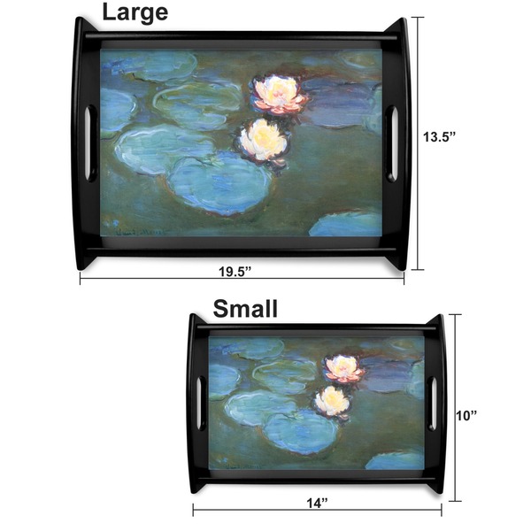 Water Lilies #2 Serving Tray Black Sizes