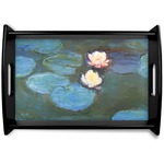 Water Lilies #2 Black Wooden Tray - Small