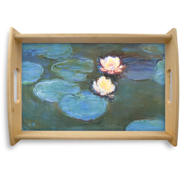 Custom Water Lilies #2 Natural Wooden Tray - Small
