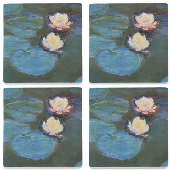 Water Lilies #2 Set of 4 Sandstone Coasters - See All 4 View