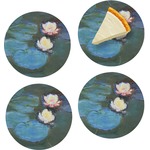 Water Lilies #2 Set of 4 Glass Appetizer / Dessert Plate 8"
