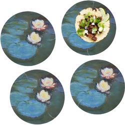 Water Lilies #2 Set of 4 Glass Lunch / Dinner Plate 10"