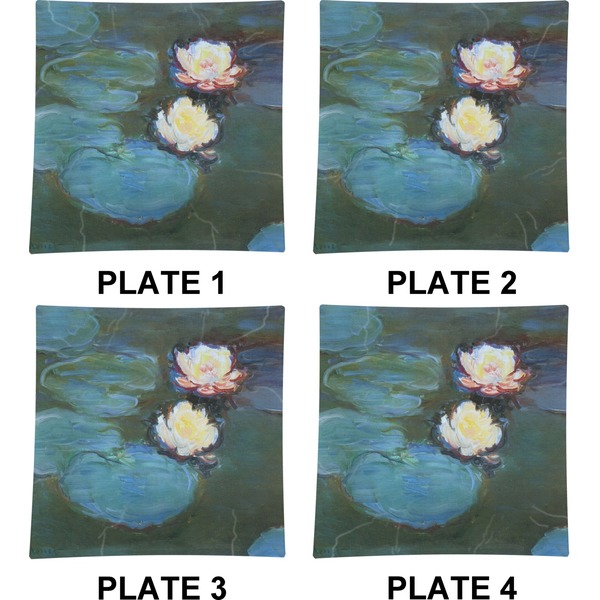 Water Lilies #2 Set of Square Dinner Plates (Approval)