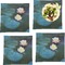 Water Lilies #2 Set of 4 Glass Square Lunch / Dinner Plate 9.5"