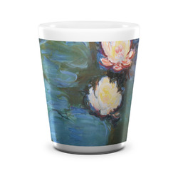 Water Lilies #2 Ceramic Shot Glass - 1.5 oz - White - Single