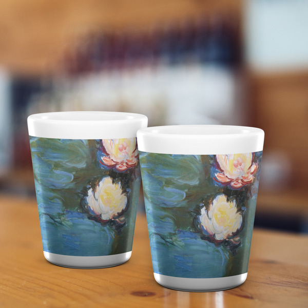 Water Lilies #2 Shot Glass - White - LIFESTYLE