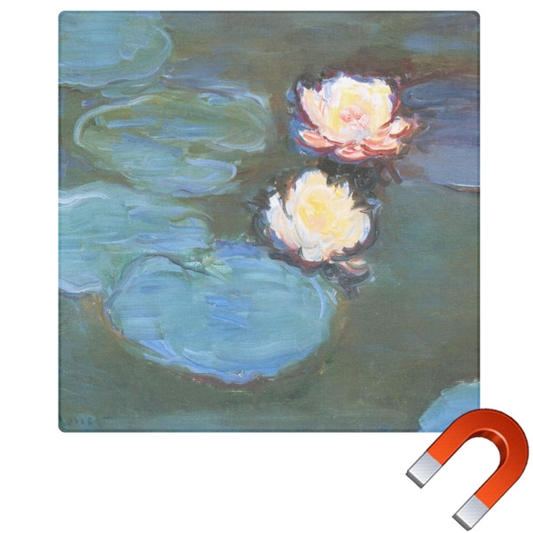 Custom Water Lilies #2 Square Car Magnet - 6"