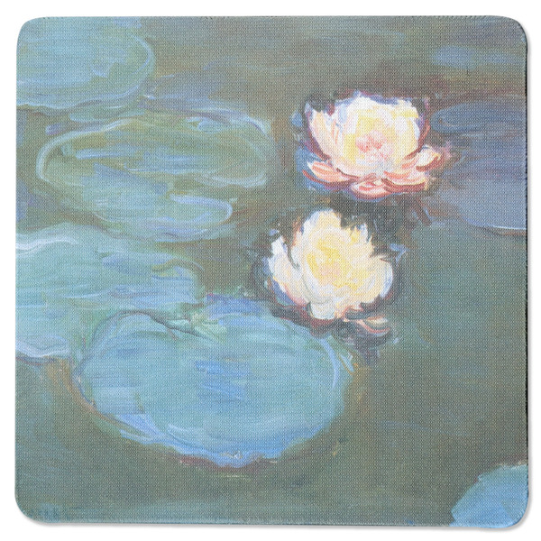 Custom Water Lilies #2 Square Rubber Backed Coaster