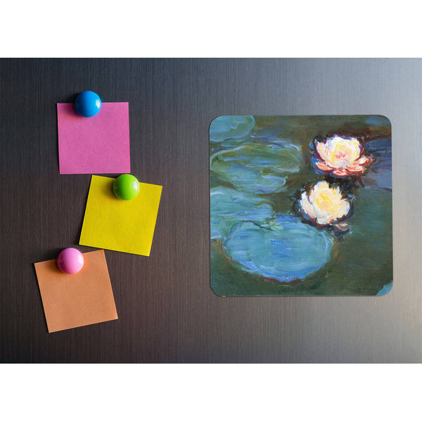 Water Lilies #2 Square Fridge Magnet - LIFESTYLE