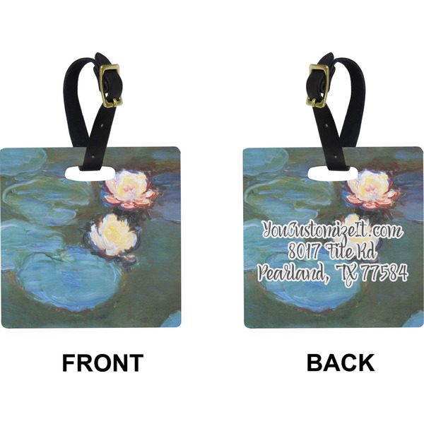 Water Lilies #2 Square Luggage Tag (Front + Back)