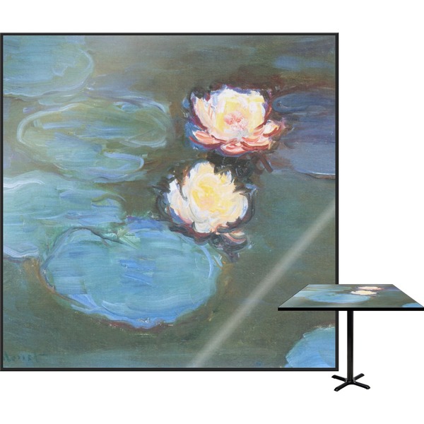 Custom Water Lilies #2 Square Table Top - 24"