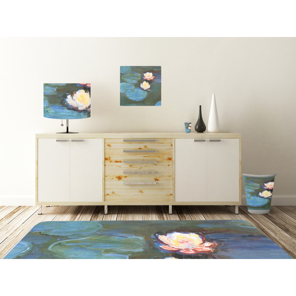Water Lilies #2 Square Wall Decal Wooden Desk
