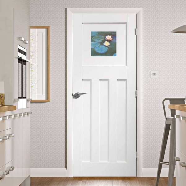 Water Lilies #2 Square Wall Decal on Door
