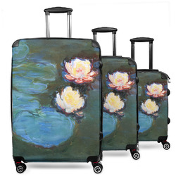 Water Lilies #2 3 Piece Luggage Set - 20" Carry On, 24" Medium Checked, 28" Large Checked