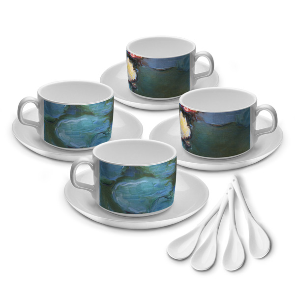Custom Water Lilies #2 Tea Cup - Set of 4