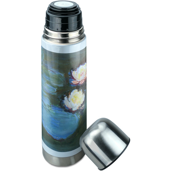 Water Lilies #2 Thermos - Lid Off