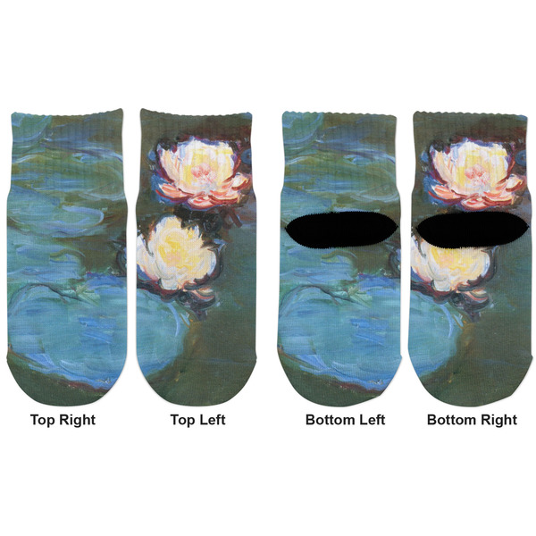 Water Lilies #2 Toddler Ankle Socks - Double Pair - Front and Back - Apvl