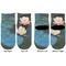 Water Lilies #2 Toddler Ankle Socks - Double Pair - Front and Back - Apvl
