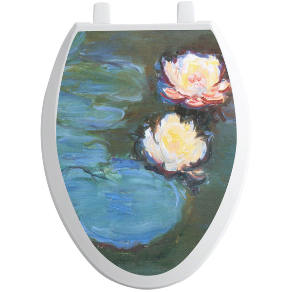 Custom Water Lilies #2 Toilet Seat Decal - Elongated